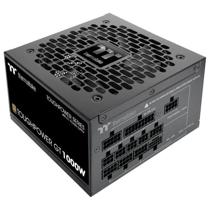 THERMALTAKE - Toughpower GT - Alimentation PC - 1000 W - 80+ Gold - ATX3.1 - Full modulaire - PCI-E 5.1 12VHPWR THERMALTAKE - Toughpower GT - Alimentation PC - 1000 W - 80+ Gold - ATX3.1 - Full modulaire - PCI-E 5.1 12VHPWR