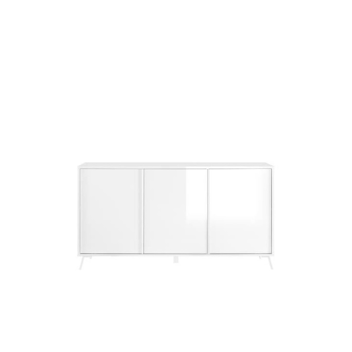 Buffet CITIZEN - Décor Blanc laqué brillant - 3 Portes - L 156 x P 40 x H 84 cm Buffet CITIZEN - Décor Blanc laqué brillant - 3 Portes - L 156 x P 40 x H 84 cm