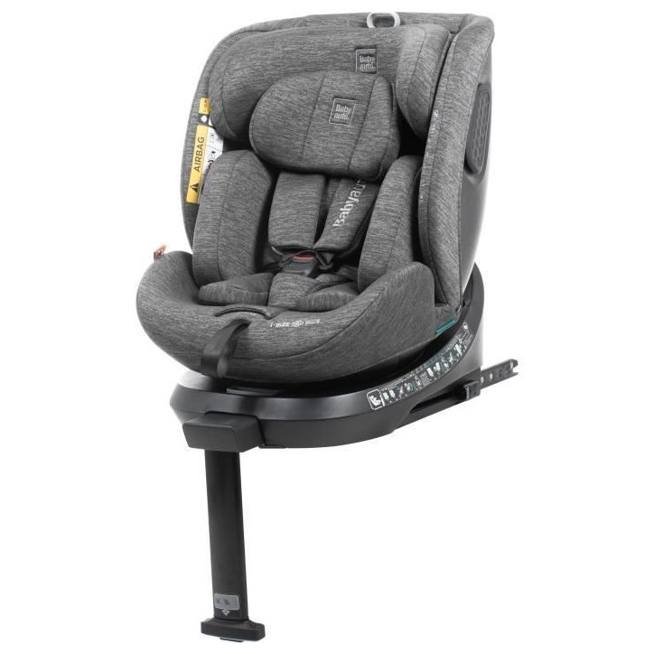 Siege auto - BABYAUTO - CORE - Groupe 0/1/2/3 - 40 / 150 cm - I-Size - Isofix - Pivotant - Inclinable - Réducteur - Gris