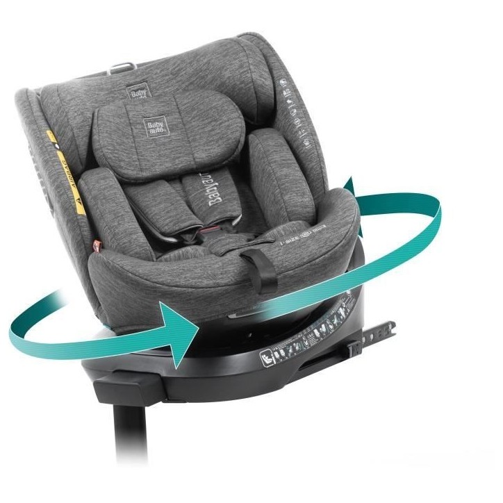 Siege auto - BABYAUTO - CORE - Groupe 0/1/2/3 - 40 / 150 cm - I-Size - Isofix - Pivotant - Inclinable - Réducteur - Gris