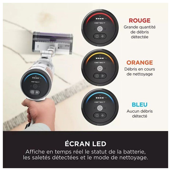 Aspirateur balai sans fil SHARK IW3612EUT Detect Clean & Empty - Station Auto-Empty - Blanc/or Aspirateur balai sans fil SHARK IW3612EUT Detect Clean & Empty - Station Auto-Empty - Blanc/or