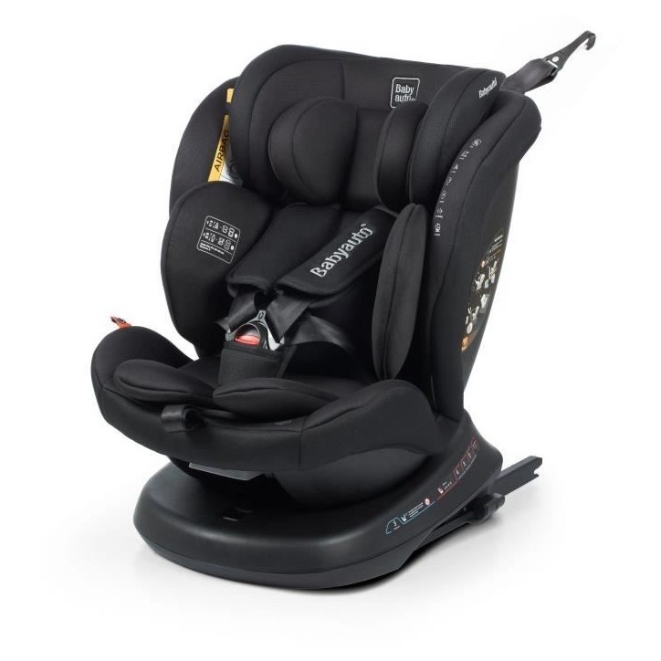 Siege auto - BABYAUTO - RODIA - Groupe 0/1/2/3 - 40 / 150 cm - I-Size Plus - Isofix - Pivotant - Inclinable - Réducteur - Noir Siege auto - BABYAUTO - RODIA - Groupe 0/1/2/3 - 40 / 150 cm - I-Size Plus - Isofix - Pivotant - Inclinable - Réducteur - Noir