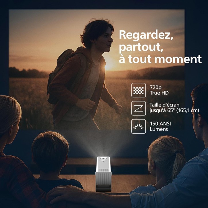 Vidéoprojecteur - PHILIPS - NeoPix 140 - HD 720p - LED - Wi-Fi - Blanc Vidéoprojecteur - PHILIPS - NeoPix 140 - HD 720p - LED - Wi-Fi - Blanc