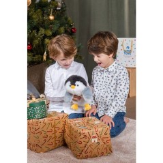 Peluche Floppy Choopy Pingouin - GIPSY TOYS - 22 cm - Noir / Blanc / G