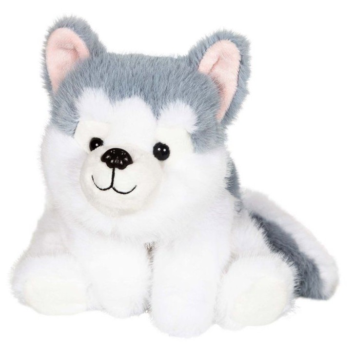 Peluche Floppy Choopy Husky - GIPSY TOYS - 22 cm - Gris / Blanc Peluche Floppy Choopy Husky - GIPSY TOYS - 22 cm - Gris / Blanc