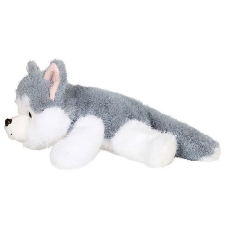 Peluche Floppy Choopy Husky - GIPSY TOYS - 22 cm - Gris / Blanc Peluche Floppy Choopy Husky - GIPSY TOYS - 22 cm - Gris / Blanc