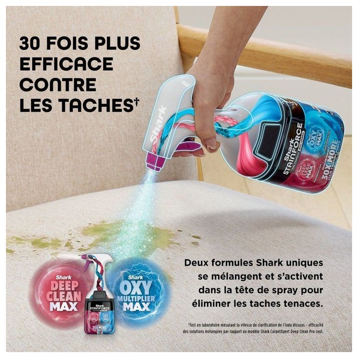 SHARK HX100EUT StainForce - Nettoyeur de tâches sans fil - Léger et portable - détachant pour tapis, tissus d'ameublement, vo SHARK HX100EUT StainForce - Nettoyeur de tâches sans fil - Léger et portable - détachant pour tapis, tissus d'ameublement, vo