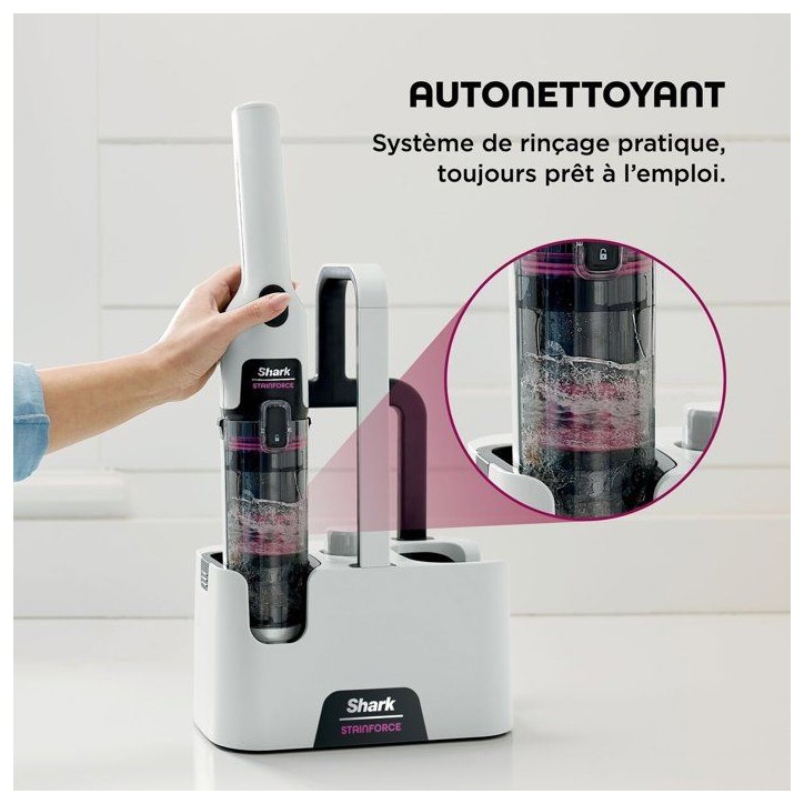 SHARK HX100EUT StainForce - Nettoyeur de tâches sans fil - Léger et portable - détachant pour tapis, tissus d'ameublement, vo SHARK HX100EUT StainForce - Nettoyeur de tâches sans fil - Léger et portable - détachant pour tapis, tissus d'ameublement, vo