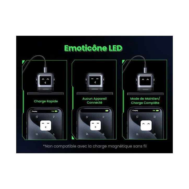 Chargeur secteur robot 4 ports - UGREEN - 100W - PD - Noir Chargeur secteur robot 4 ports - UGREEN - 100W - PD - Noir