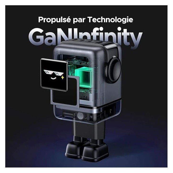 Chargeur secteur robot 4 ports - UGREEN - 100W - PD - Noir Chargeur secteur robot 4 ports - UGREEN - 100W - PD - Noir