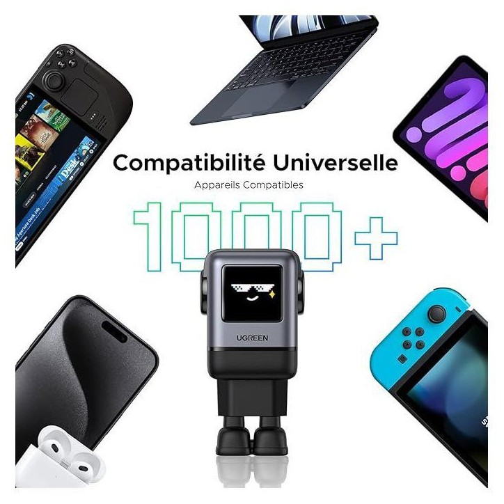 Chargeur secteur robot 4 ports - UGREEN - 100W - PD - Noir Chargeur secteur robot 4 ports - UGREEN - 100W - PD - Noir