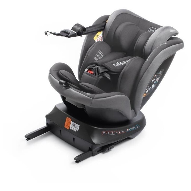 Siege auto - BABYAUTO - RODIA - Groupe 0/1/2/3 - 40 / 150 cm - I-Size Plus - Isofix - Pivotant - Inclinable - Réducteur - Gris Siege auto - BABYAUTO - RODIA - Groupe 0/1/2/3 - 40 / 150 cm - I-Size Plus - Isofix - Pivotant - Inclinable - Réducteur - Gris