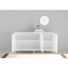 Buffet CITIZEN - Décor Blanc laqué brillant - 3 Portes - L 156 x P 4