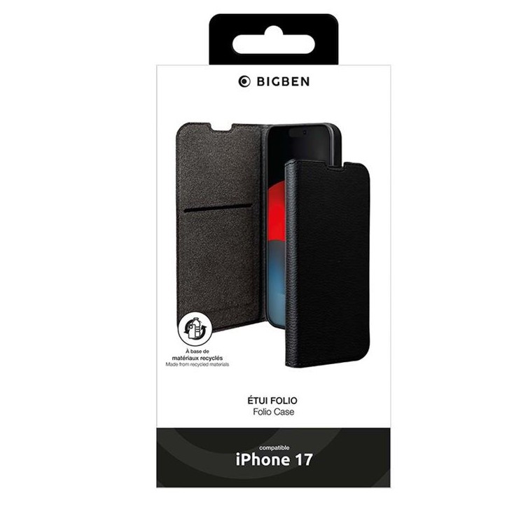 Etui a rabat - IPhone 17 - 65% GRS - Noir