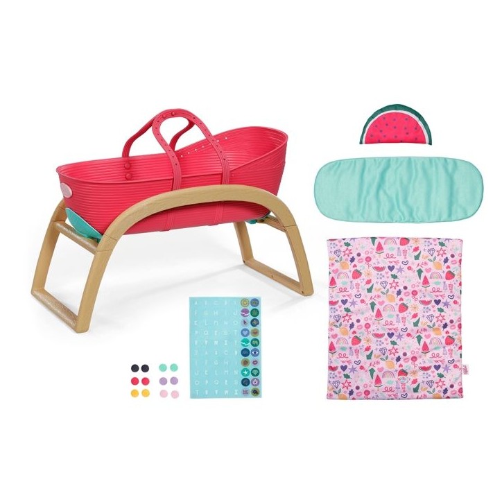 Berceau 3 en 1 - BABY BORN - Effet bois - Couffin / Bascule / Fixe - Tissu inclus - Des 1 an Berceau 3 en 1 - BABY BORN - Effet bois - Couffin / Bascule / Fixe - Tissu inclus - Des 1 an