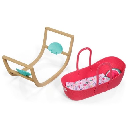 Berceau 3 en 1 - BABY BORN - Effet bois - Couffin / Bascule / Fixe - Tissu inclus - Des 1 an