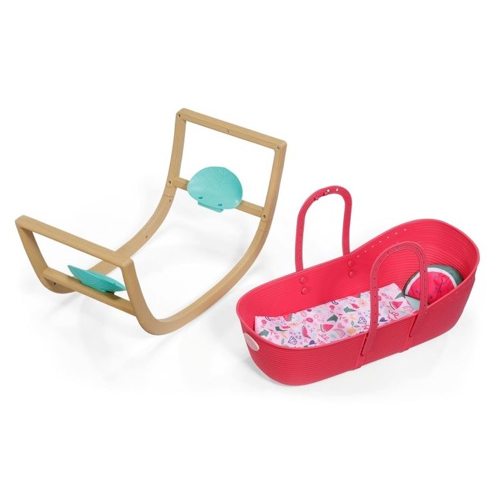 Berceau 3 en 1 - BABY BORN - Effet bois - Couffin / Bascule / Fixe - Tissu inclus - Des 1 an Berceau 3 en 1 - BABY BORN - Effet bois - Couffin / Bascule / Fixe - Tissu inclus - Des 1 an