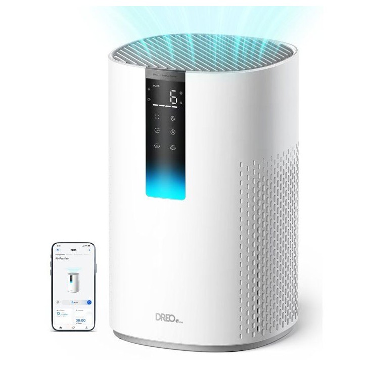 Ionisateur - DREO - Macro AP605S - Renouvellement de l'air jusqu'a 73 m²/h - Ultra-silencieux - Minuterie - Verouillage enfant Ionisateur - DREO - Macro AP605S - Renouvellement de l'air jusqu'a 73 m²/h - Ultra-silencieux - Minuterie - Verouillage enfant