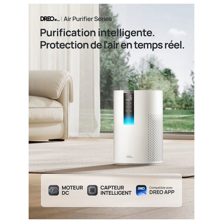 Ionisateur - DREO - Macro AP605S - Renouvellement de l'air jusqu'a 73 m²/h - Ultra-silencieux - Minuterie - Verouillage enfant Ionisateur - DREO - Macro AP605S - Renouvellement de l'air jusqu'a 73 m²/h - Ultra-silencieux - Minuterie - Verouillage enfant