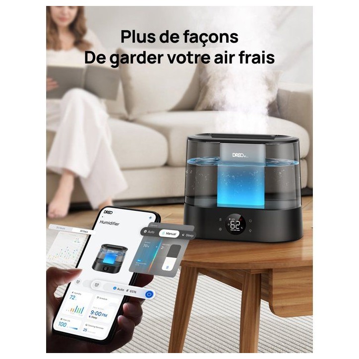 Humidificateur - DREO - 420S - Ultrasonique - Silencieux - Grande capacité Humidificateur - DREO - 420S - Ultrasonique - Silencieux - Grande capacité