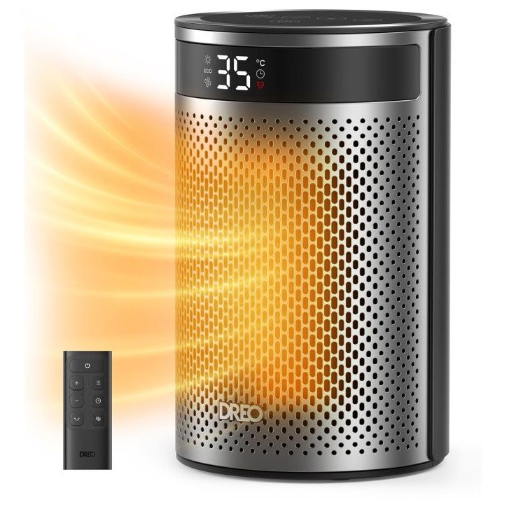 Chauffage d'appoint - Hyper-céramique - 1500 W - Dreo - Atom 416 - Colonne - Noir Chauffage d'appoint - Hyper-céramique - 1500 W - Dreo - Atom 416 - Colonne - Noir