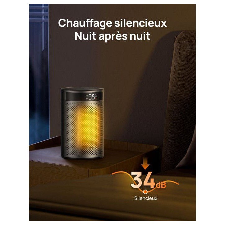 Chauffage d'appoint - Hyper-céramique - 1500 W - Dreo - Atom 416 - Colonne - Noir Chauffage d'appoint - Hyper-céramique - 1500 W - Dreo - Atom 416 - Colonne - Noir