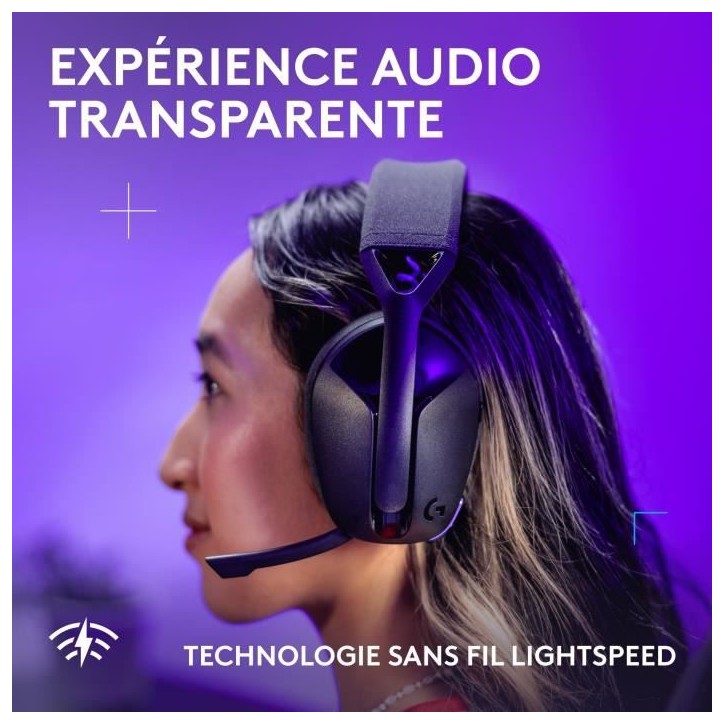 Casque gamer - Sans fil - Logitech G - G321 Lightspeed - Noir Casque gamer - Sans fil - Logitech G - G321 Lightspeed - Noir