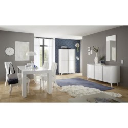 Buffet CITIZEN - Décor Blanc laqué brillant - 3 Portes - L 156 x P 4