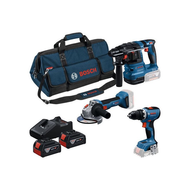 Pack 3 outils 18V - BOSCH - 0615A50094 - 2x4Ah - Sans fil 18V - Travai