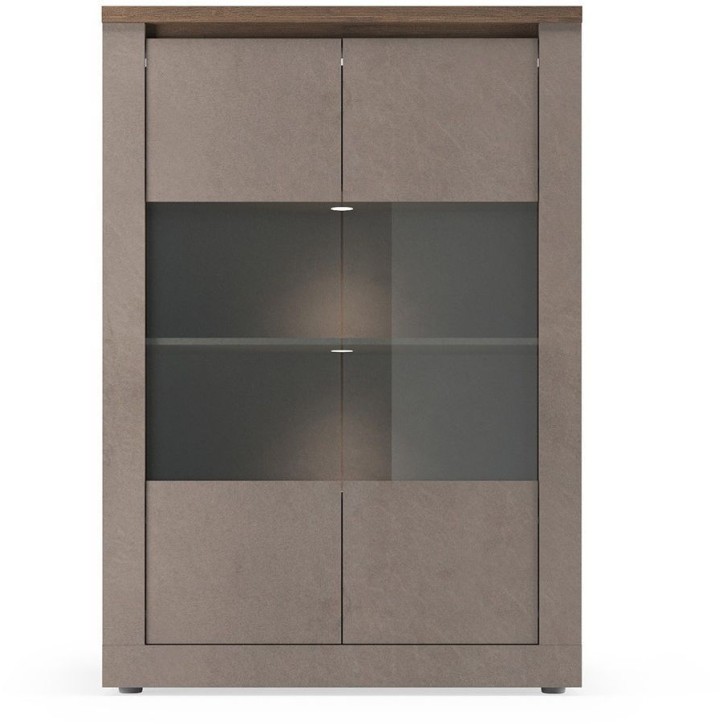 Vitrine - IMOLA - Bronze & Plateau Chene Mercure - 2 Portes - 114 x 43 x 160 cm Vitrine - IMOLA - Bronze & Plateau Chene Mercure - 2 Portes - 114 x 43 x 160 cm
