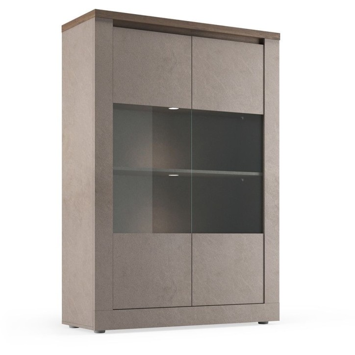 Vitrine - IMOLA - Bronze & Plateau Chene Mercure - 2 Portes - 114 x 43 x 160 cm Vitrine - IMOLA - Bronze & Plateau Chene Mercure - 2 Portes - 114 x 43 x 160 cm