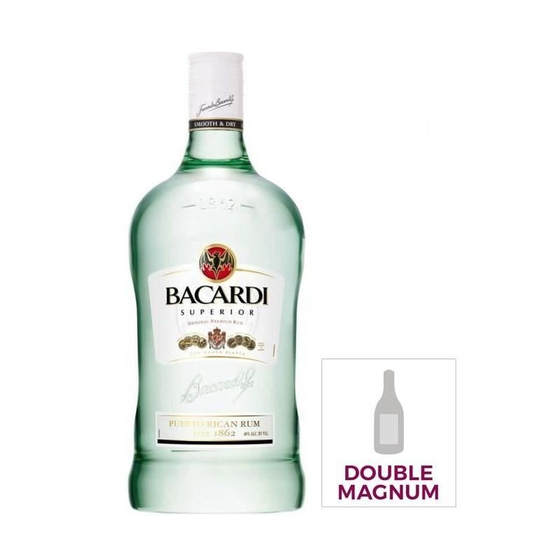 Rhum Bacardi Carta Blanca - Rhum blanc - Puerto Rico - 37,5%vol - 300c Rhum Bacardi Carta Blanca - Rhum blanc - Puerto Rico - 37,5%vol - 300c