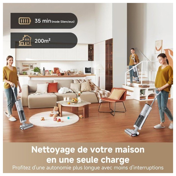 DREAME G10 Pro - Aspirateur Balai Laveur - 16000Pa - Nettoyage Automatique a Double Rotation - Grand Affichage LED DREAME G10 Pro - Aspirateur Balai Laveur - 16000Pa - Nettoyage Automatique a Double Rotation - Grand Affichage LED
