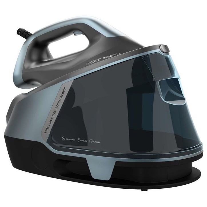 Centrale vapeur - CECOTEC - IronHeroH-2800 Professional Station - 2800 W - 550 g/min - Gris / Bleu Centrale vapeur - CECOTEC - IronHeroH-2800 Professional Station - 2800 W - 550 g/min - Gris / Bleu