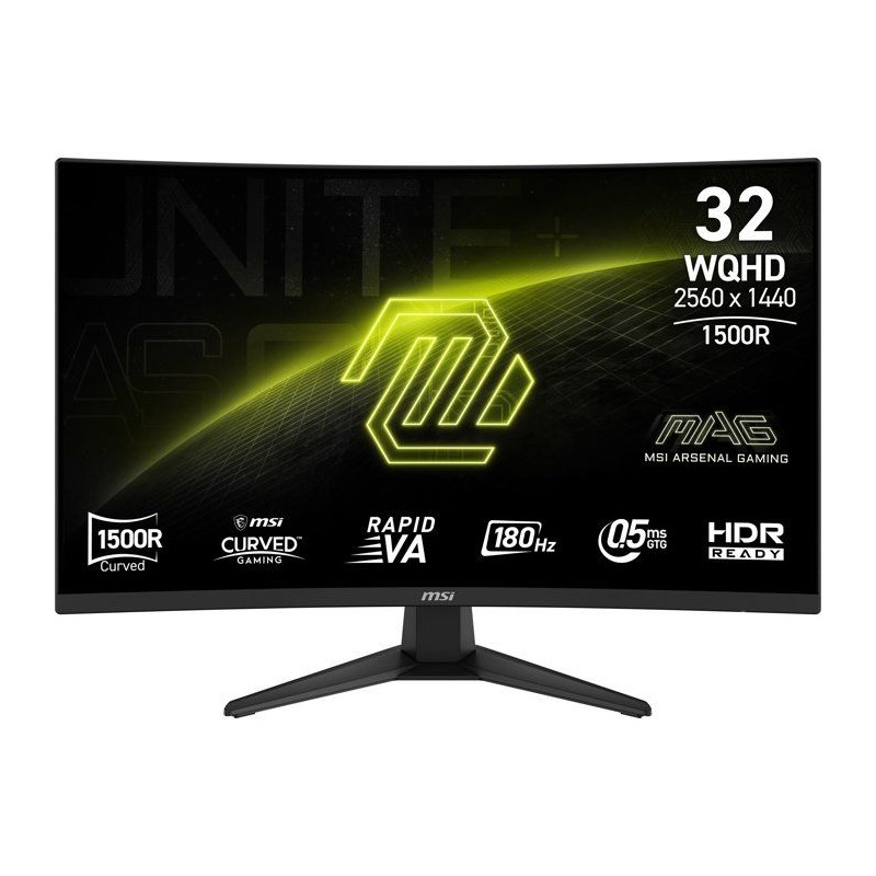 Ecran PC Gamer incurvé - MSI - 32'' - QHD - 180Hz - Dalle VA - 0,5 ms
