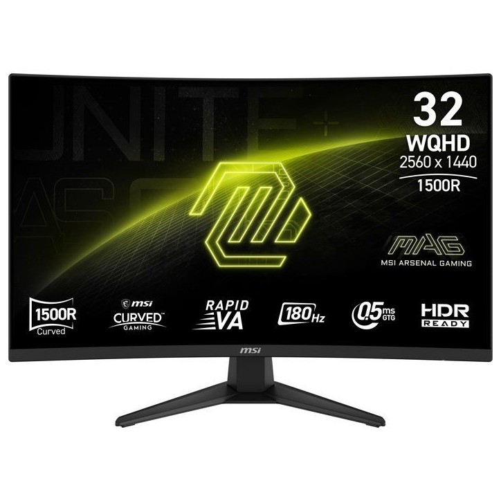 Ecran PC Gamer incurvé - MSI - 32'' - QHD - 180Hz - Dalle VA - 0,5 ms - RAPID VA Ecran PC Gamer incurvé - MSI - 32'' - QHD - 180Hz - Dalle VA - 0,5 ms - RAPID VA