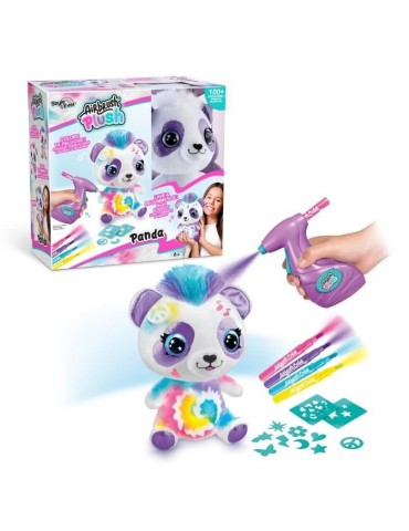 Peluche Airbrush Panda a personnaliser - Peluche spray art avec feutres et pochoirs - OFG 257 - Canal Toys