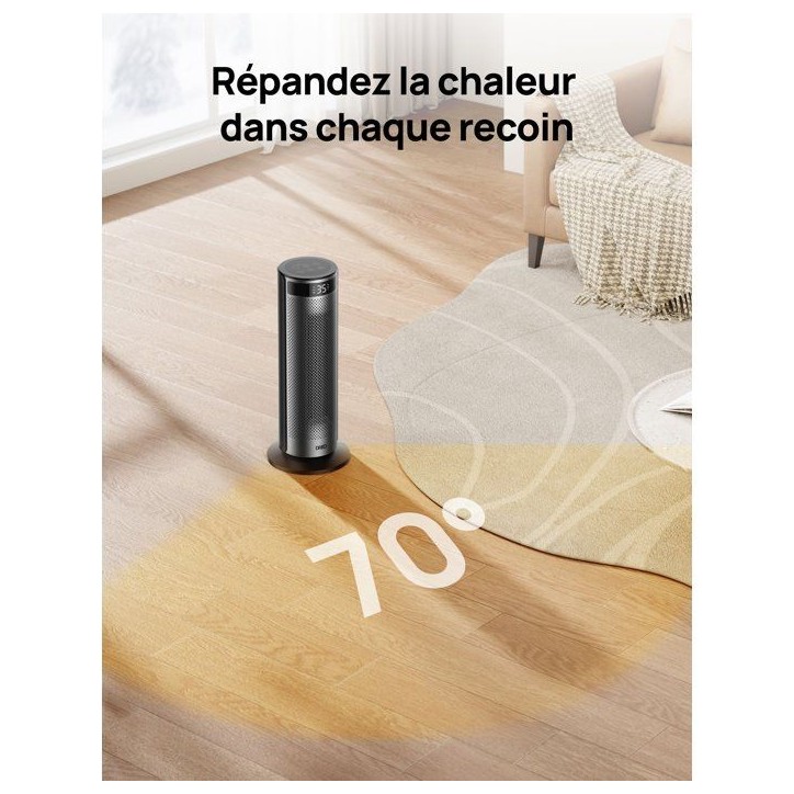 Chauffage d'appoint - Hyperamic - 1500 W - Dreo - Solaris 628 - Colonne - Noir Chauffage d'appoint - Hyperamic - 1500 W - Dreo - Solaris 628 - Colonne - Noir