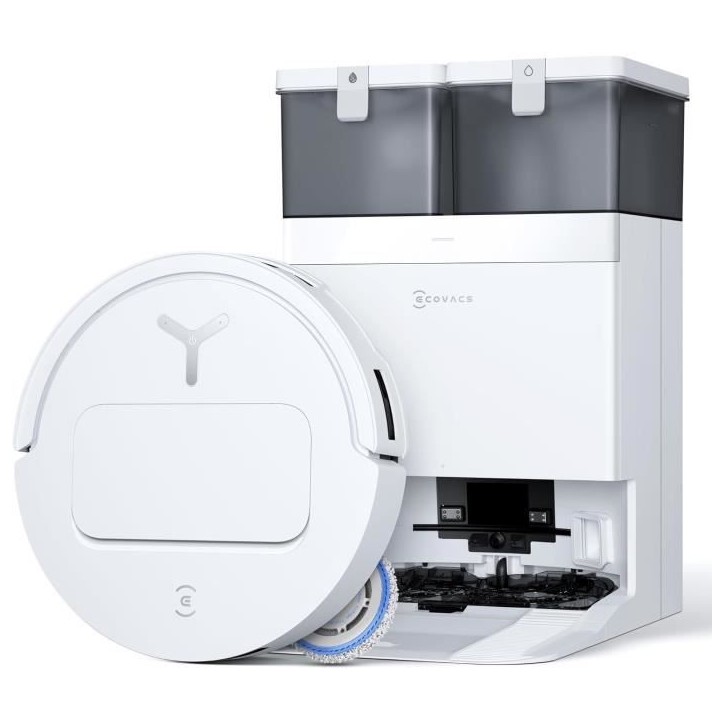ECOVACS T50 OMNI White Gen2 - Aspirateur Robot avec Station - 21000Pa - Brosse latérale et serpilliere Extensibles - ZeroTangle ECOVACS T50 OMNI White Gen2 - Aspirateur Robot avec Station - 21000Pa - Brosse latérale et serpilliere Extensibles - ZeroTangle
