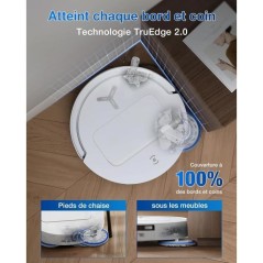 ECOVACS T50 OMNI White Gen2 - Aspirateur Robot avec Station - 21000Pa - Brosse latérale et serpilliere Extensibles - ZeroTangle