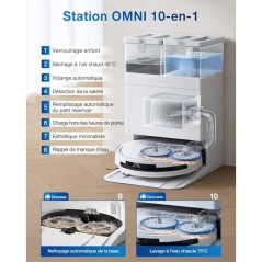 ECOVACS T50 OMNI White Gen2 - Aspirateur Robot avec Station - 21000Pa