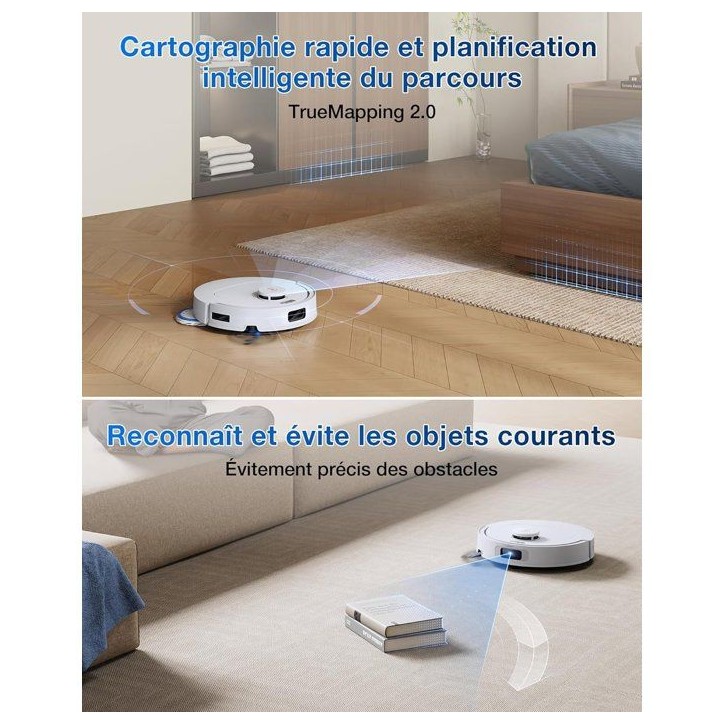 ECOVACS T30C Omni GEN2 - Aspirateur Robot Laveur avec Station - 25000Pa - Lavage a l'eau Chaude 75? - Serpilliere OZMO Turbo 2.0 ECOVACS T30C Omni GEN2 - Aspirateur Robot Laveur avec Station - 25000Pa - Lavage a l'eau Chaude 75? - Serpilliere OZMO Turbo 2.0