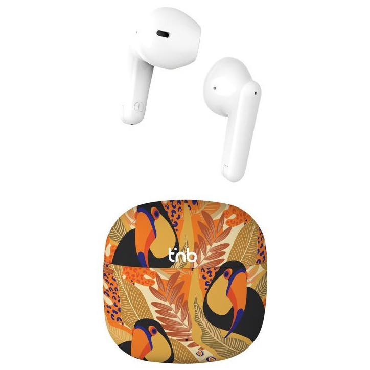 Ecouteurs sans fil - T'nb - Exclusiv' - TOUCAN - Boîtier de charge inclus - Bluetooth - Autonomie 12h - Jaune/orange Ecouteurs sans fil - T'nb - Exclusiv' - TOUCAN - Boîtier de charge inclus - Bluetooth - Autonomie 12h - Jaune/orange