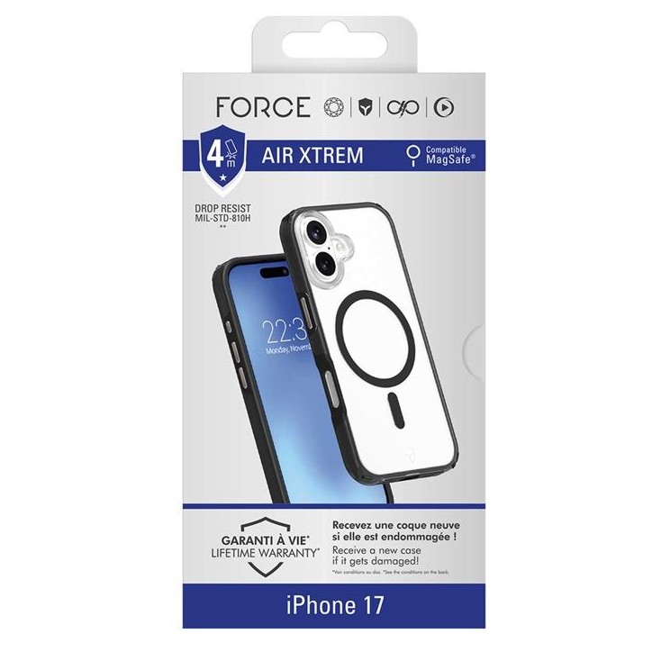 Coque FC Air Xtrem Frost MagSafe - IPhone17 - Noir Coque FC Air Xtrem Frost MagSafe - IPhone17 - Noir