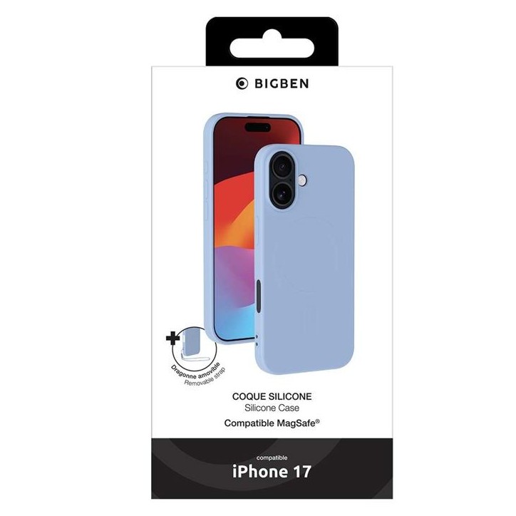 Coque MagSafe - IPhone17 - Silicone - Bleu ciel Coque MagSafe - IPhone17 - Silicone - Bleu ciel