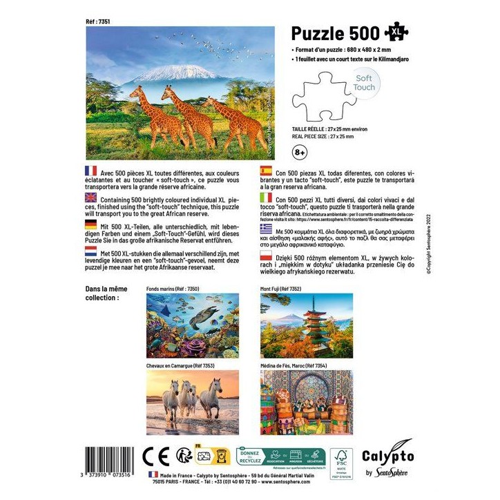 Puzzle - SENTOSPHERE - Calypto - 500 pieces XL - Girafes - Des 8 ans Puzzle - SENTOSPHERE - Calypto - 500 pieces XL - Girafes - Des 8 ans