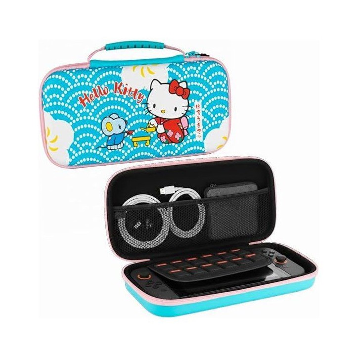 Housse de protection et transport console - Nintendo Switch 2 - Konixt Hello Kitty - Filet rangement accessoires - Motif thé - Housse de protection et transport console - Nintendo Switch 2 - Konixt Hello Kitty - Filet rangement accessoires - Motif thé -