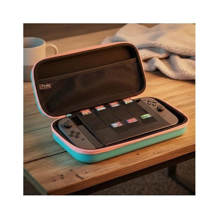 Housse de protection et transport console - Nintendo Switch 2 - Konixt Hello Kitty - Filet rangement accessoires - Motif thé - Housse de protection et transport console - Nintendo Switch 2 - Konixt Hello Kitty - Filet rangement accessoires - Motif thé -