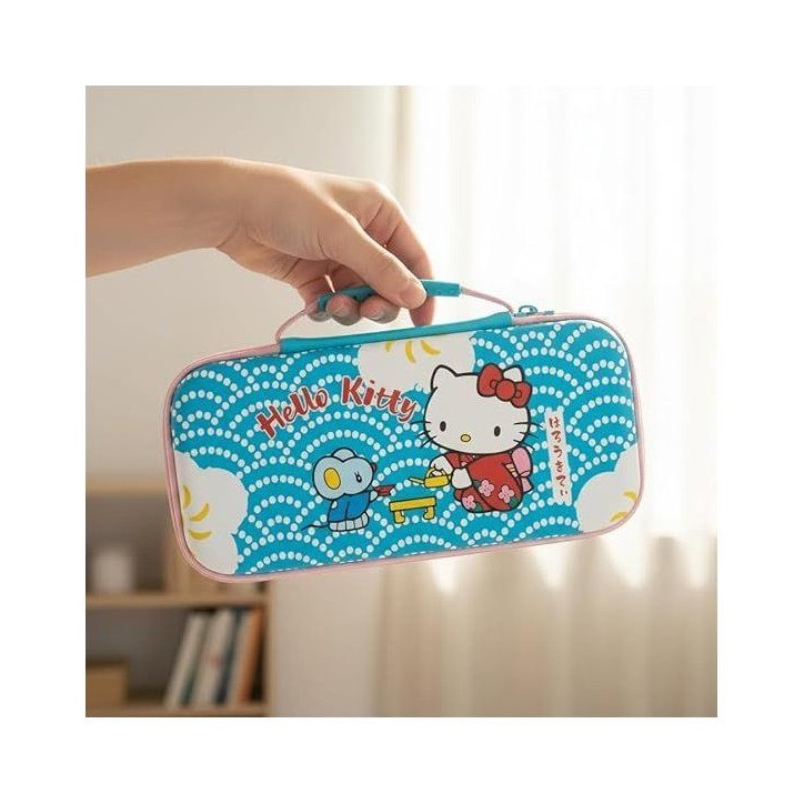 Housse de protection et transport console - Nintendo Switch 2 - Konixt Hello Kitty - Filet rangement accessoires - Motif thé - Housse de protection et transport console - Nintendo Switch 2 - Konixt Hello Kitty - Filet rangement accessoires - Motif thé -