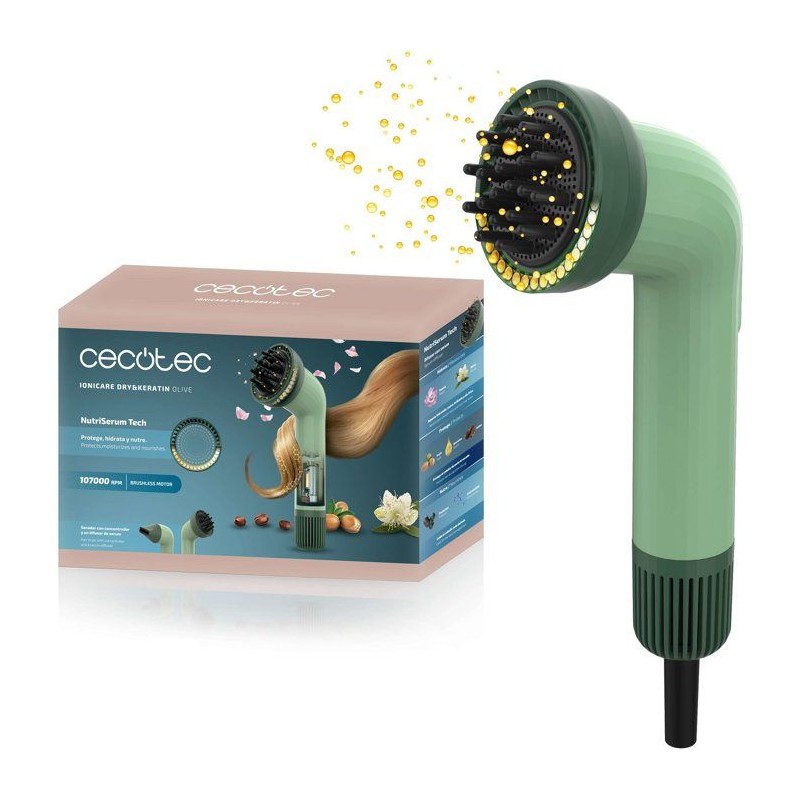 Seche-cheveux - CECOTEC - Ionicare Dry&Keratin Olive - 1200 W